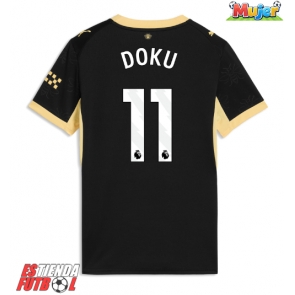 Manchester City Jeremy Doku #11 Segunda Equipación Mujer 2026-27 Manga Corta